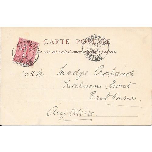 PRINTED POSTCARD OF JOAN OF ARC STREET ROUEN FRANCE POSTED 1904 (994)