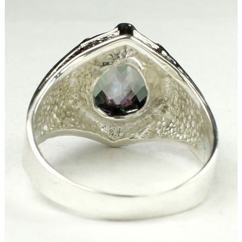Mystic Fire Topaz, 925 Sterling Silver Gothic Ring, SR234