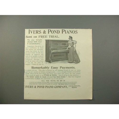 1900 Ivers & Pond Piano Ad - Sent on Free Trial