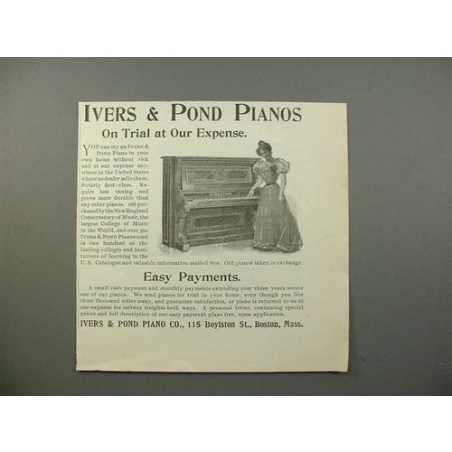 1900 Ivers & Pond Piano Ad - Trial at Our Expense
