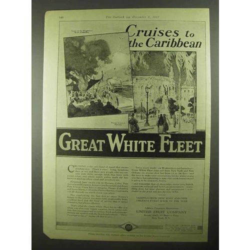 1925 Great White Fleet Ad - Cruises to The Caribbean