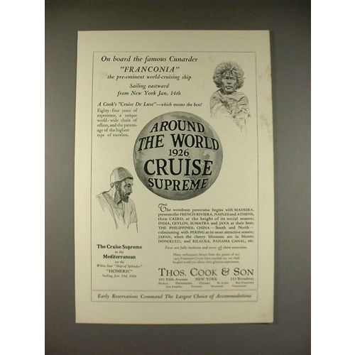 1925 Thos. Cook & Son Cruise Ad - Franconia, Homeric - Around the World