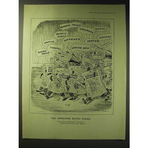 1942 Cartoon by E.H. Shepard - The newspaper battle school