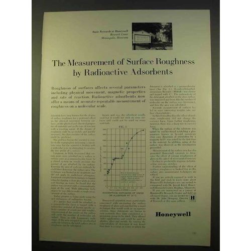 1963 Honeywell Research Ad - Radioactive Absorbents