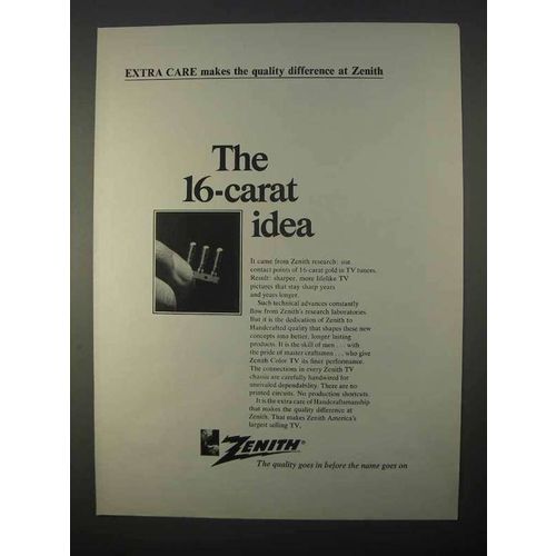 1966 Zenith TV Ad - The 16-Carat Idea