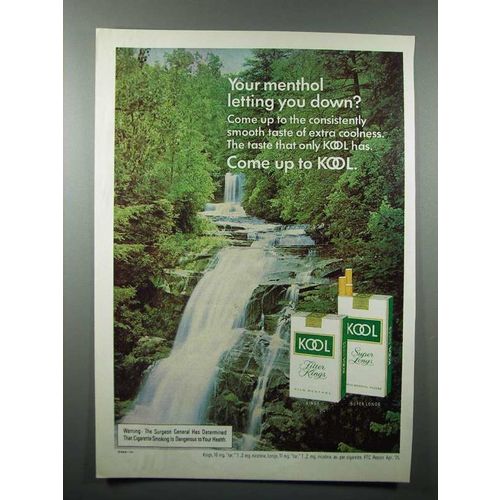 1976 Kool Cigarette Ad - Menthol Letting You Down?