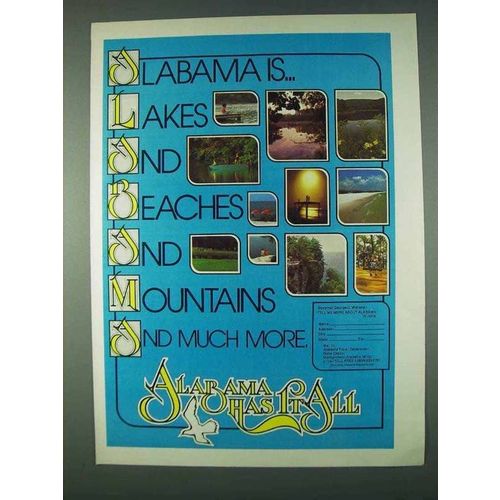 1978 Alabama Tourism Ad - Alabama is Lakes and Beaches