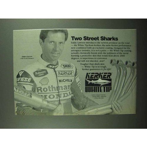 1989 Kerker White Tip Exhaust Ad - Eddie Lawson - Street Sharks