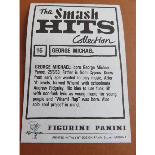 Smash Hits 1984 Panini Sticker No 15 George Michael
