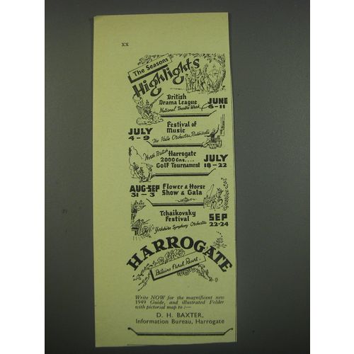 1949 Harrogate England Ad - This Seasons Highlights