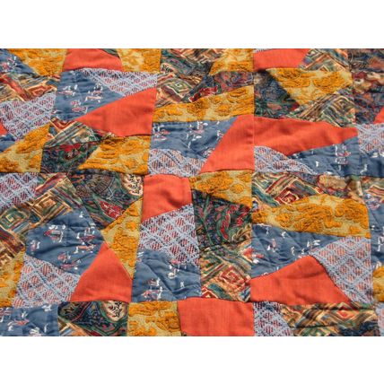 Crazy Throw Quilt 45x54 Tapestry Cotton Chintz Patchwork Handmade Quiltpolice