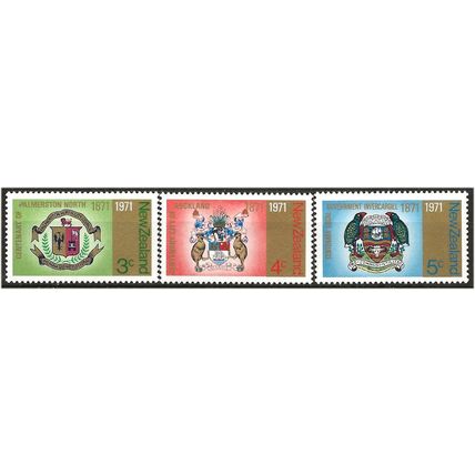 New Zealand 1971 Cities Centenaries Set SG902-904 Unmounted Mint . .. .