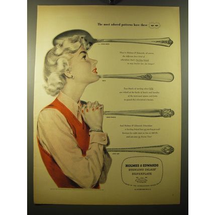 1950 Holmes & Edwards Silver Ad - Spring Garden, Youth Danish Princess