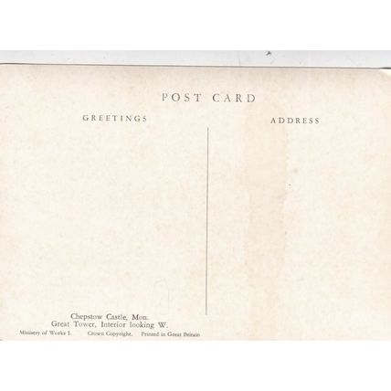 Chepstow Castle Great Tower Interior Postcard unused VGC