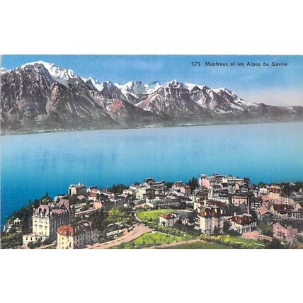 Montreux et Alpes de Savoie Switzerland Postcard unused VGC