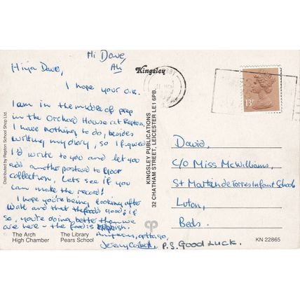 6x4 Continental size printed postcard Repton School Multiview (1) Derbyshire