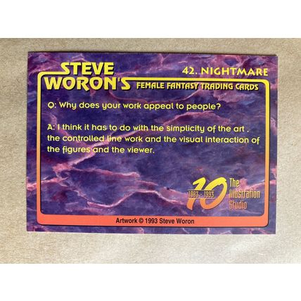 Steve Woron's Female Fantasy Base trading card # 42 Nightmare (A) 1993 art
