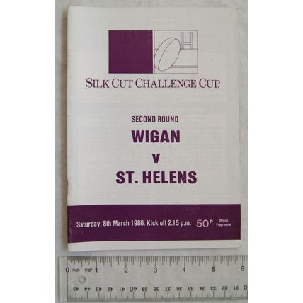 1986 programme Wigan v. St. Helens, Challenge Cup 2nd Round