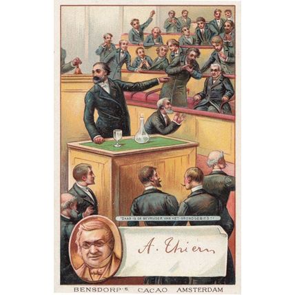 D*] Adolphe Thiers French Statesman Printed Signed Bendorps Postcard