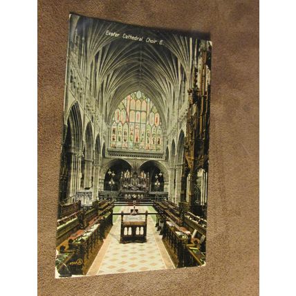 1911 fr Valentines Postcard- Exeter Cathedral interior - Devon