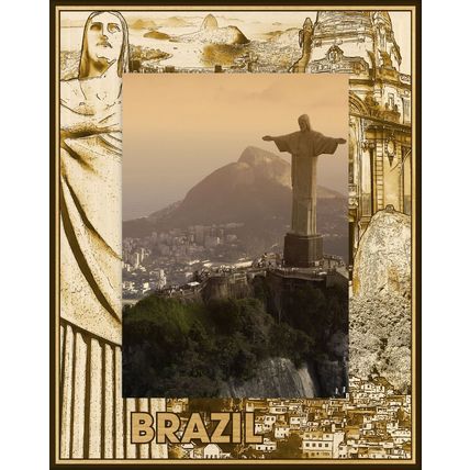 Brazil Laser Engraved Wood Picture Frame Portrait (3 x 5)