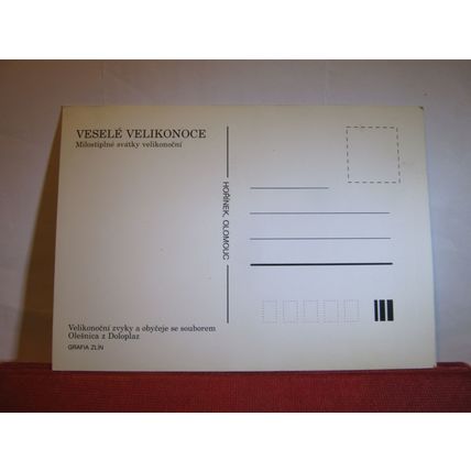 VESELE VELIKONOCE, CZECK REPUBLIC unused postcard #