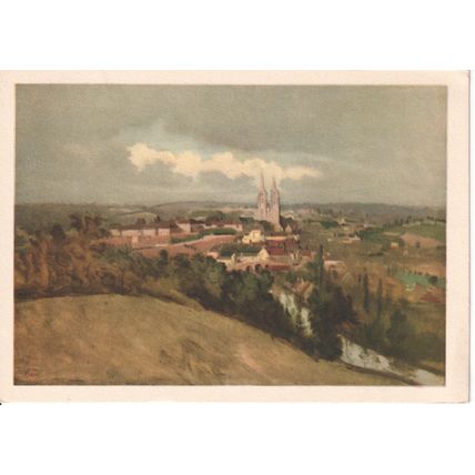 Unused Art Postcard - General view of Saint-Lo - J.B. Corot