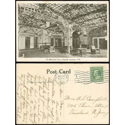 1910 PITTSBURGH EXPO, McCreery Foyer Picture Postcard, "PITTSBURG" CNL, No "H"!