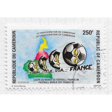 CAMEROUN CAMEROONS 1998 FOUR 4 WORLD CUP FINAL SEQUENCE FOOTBALL SPORTS USED