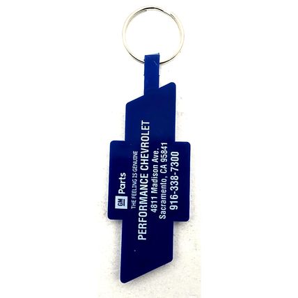Performance Chevrolet GM Parts Advertising Blue Keychain Charm Fob Bag Luggage