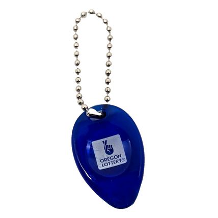 Blue Plastic Oregon Lottery Scratcher Advertising 1 1/2" Keychain Charm Purse