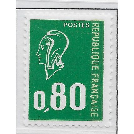 FRANCE 1976 MINT UNMOUNTED MNH MARIANNE DEFINITIVE 1 PHOSPHOR BAND 80c EMERALD