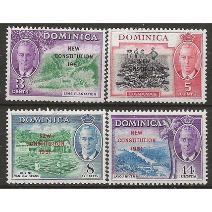 Dominica 1951 New Constitution Set SG135-138 Mounted Mint .