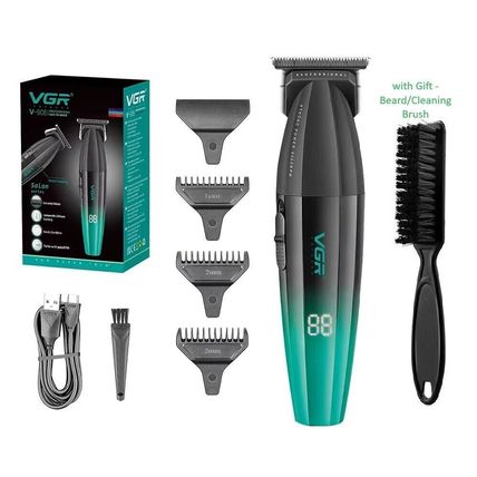 VGR Professional Hair Clipper V-906 9000RPM DLC Coating Blade LED Display USB