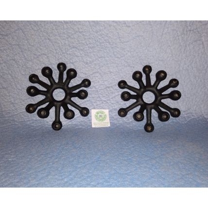 PAIR OF 1960s MODERN DANSK CAST BLACK METAL CANDLE HOLDERS by JENS QUISTGAARD
