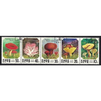 Korea Fungi 5v Strip 1991 CTO SG#N3040-N3044