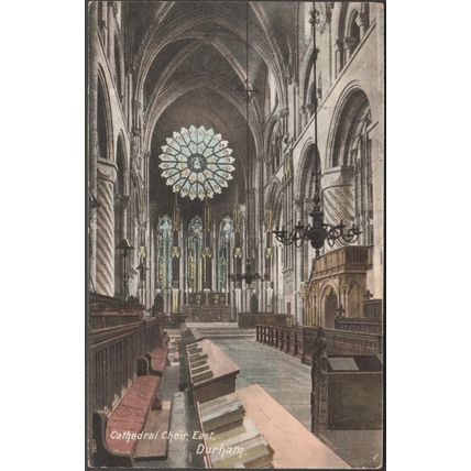 Cathedral Choir, East, Durham, 1905 - Wrench Postcard