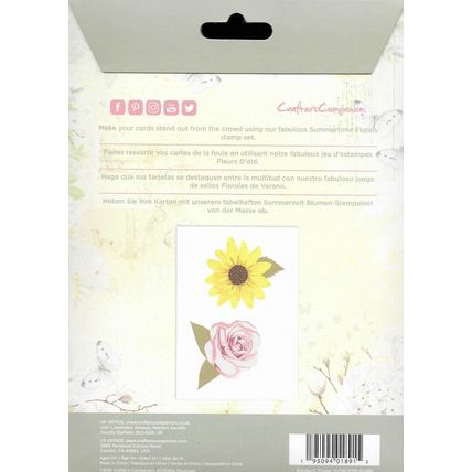 Crafter's Companion. Summertime Florals Clear Stamp Set. Stamping Crafts