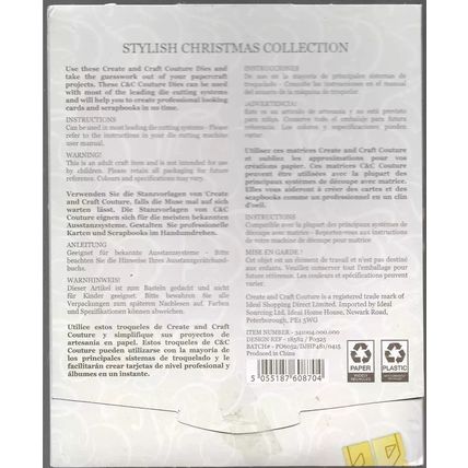 Couture. Stylish Christmas Collection Closure Template 18582 Die Set. Cardmaking
