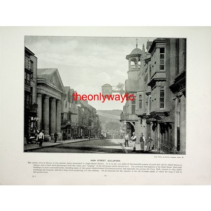 High Street Guildford And Ilfracombe From Hillsborough, Book Illustration, c1897