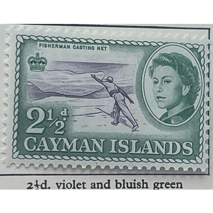 Cayman Islands QEII 1962 2½d Violet & Bluish Green Mounted Mint MM SG 169 stamp