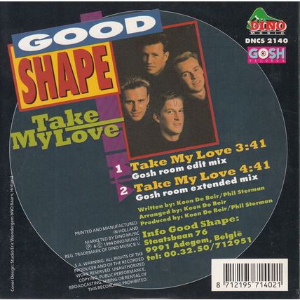 CD 7" Good Shape - Take my love