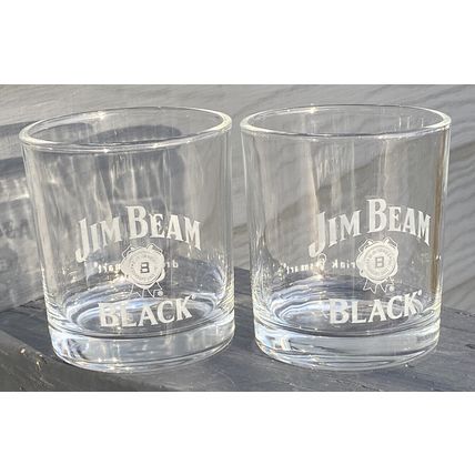 Set Of 2 Jim Beam Black Double Old Fashion / Rocks Glasses-10 Oz-NEW-FAST SHIP