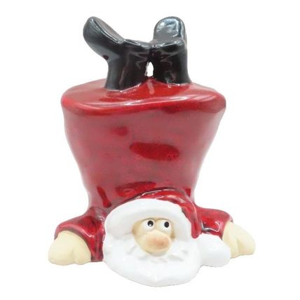 Ceramic Santa with Legs in the Air 12 CM Festive Christmas Decoration Jesus