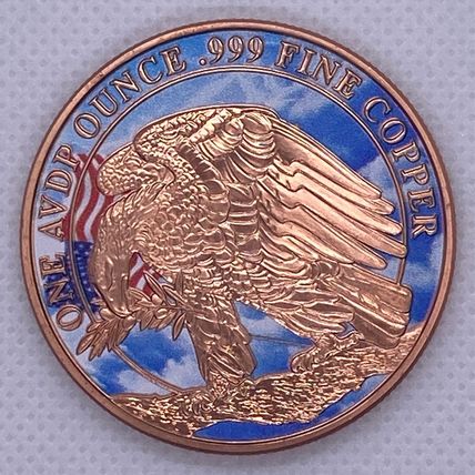 1 oz Copper Collec Colorized Don't Tread On Me Eagle AVDP Ounce Coin