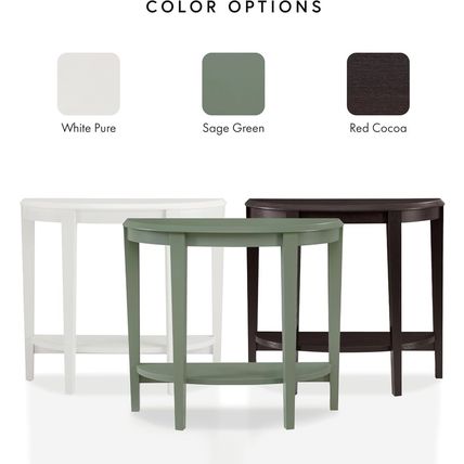 HOMES: inside + Out Payne Modern Half Moon Accent Console Table with Storage She