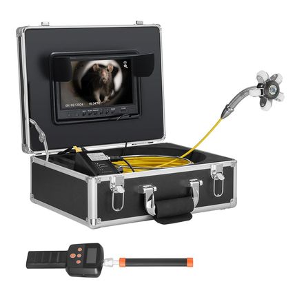 VEVOR Sewer Camera with 512Hz Locator, 165 Ft/50 M, 9" Drain Inspection Camera w