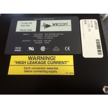 NEW VICOR VI-FKE6-IMX POWER SUPPLY 100-240VAC/15-8.5A IN 300VDC OUT,QTI 43103,FK