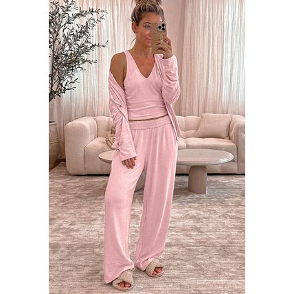 Light Pink 3-Piece Cozy Knit Lounge Set