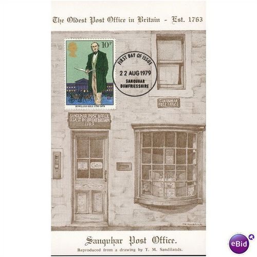GB Postcard - Post Office - Sanquhar + FDI